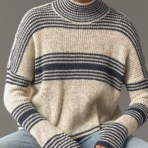 By Anthropologie Turtleneck Striped Sweater XS NWT